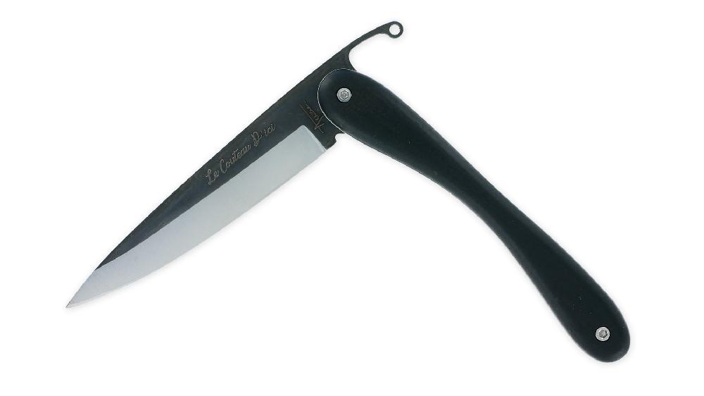 Laguiole Laguiole En Aubrac Folding Knife “Le Couteau D’ici” Ebony Handle Brut De Forge Blade 11cm