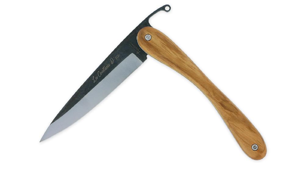 Laguiole Laguiole En Aubrac Folding Knife “Le Couteau D’ici” Olivewood Handle Brut De Forge Blade 11cm