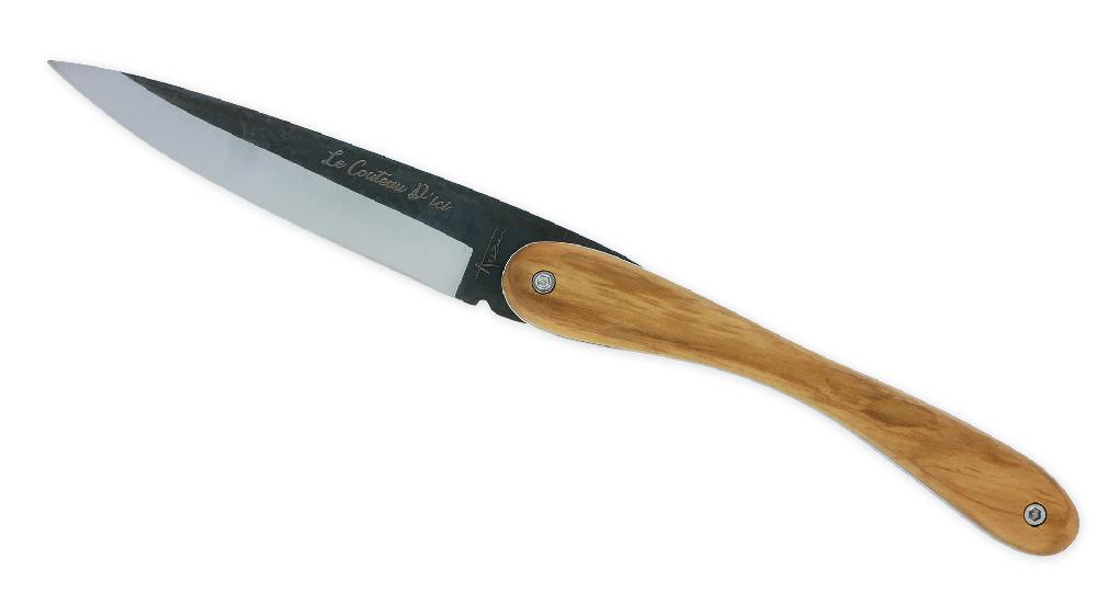 laguiole Laguiole en Aubrac Folding Knife “Le Couteau d’ici” Olivewood Handle Brut de Forge Blade 11cm
