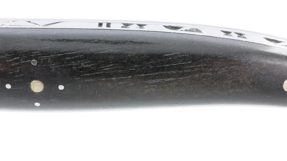 Laguiole Laguiole En Aubrac Knife 1 Piece 12 Cm Ebony Handle Rugby Ball 2 Shiny Stainless Steel Bolsters