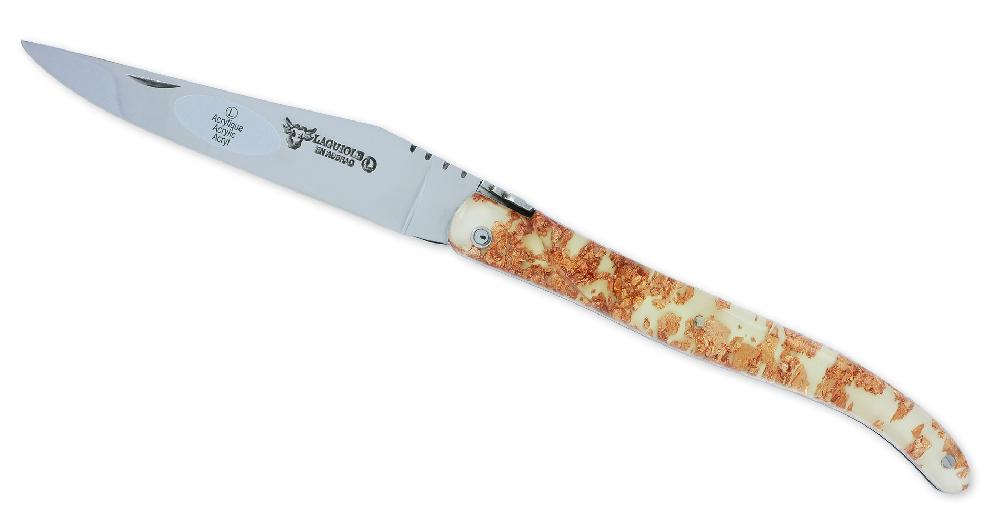 laguiole Laguiole en Aubrac Knife 1 Piece 12 cm Full Acrylic Handle Glittered Copper Shiny Finish