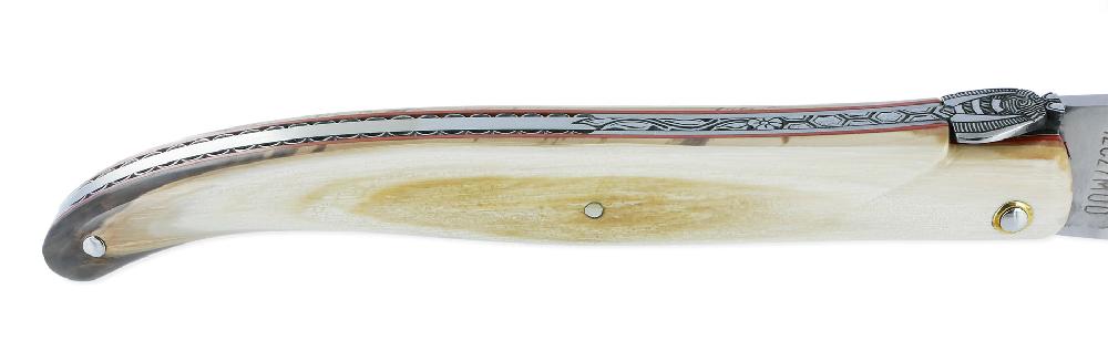 Laguiole Laguiole En Aubrac Knife 1 Piece 12 Cm Full Mammoth Ivory Handle Handcarved Spring And Plates Fly N°4