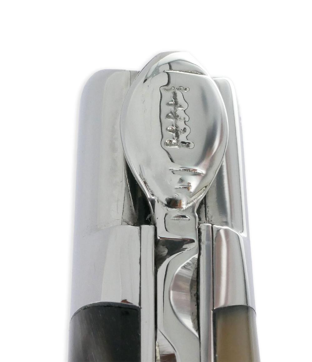 Laguiole Laguiole En Aubrac Knife 1 Piece 12 Cm Rugby Ball Shaped Fly Horn Tip Handle 2 Shiny Stainless Steel Bolsters