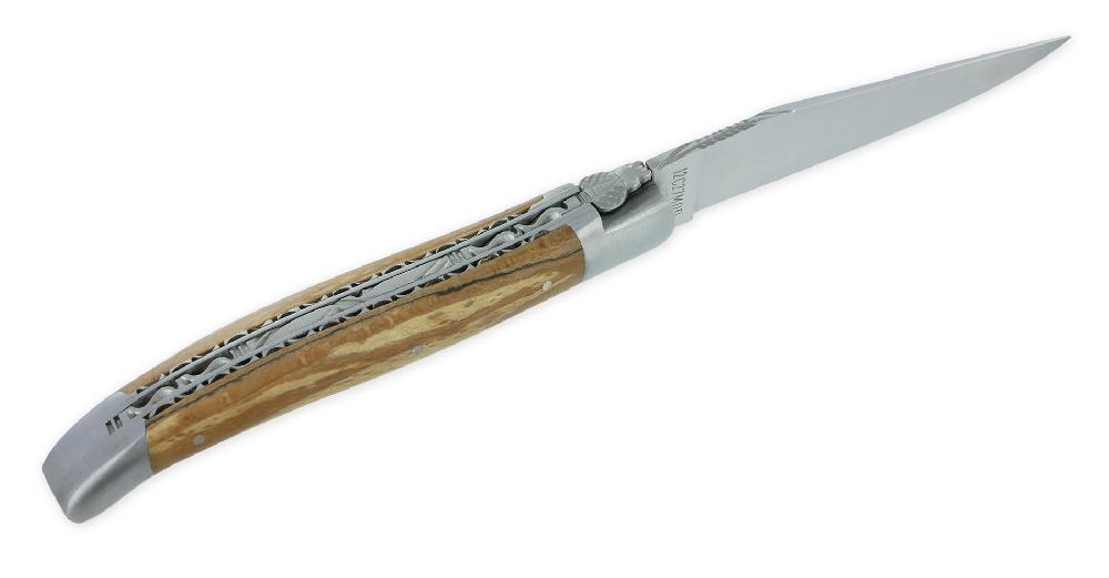 Laguiole Laguiole En Aubrac Knife 1 Piece 12cm Aubrac Wood Handle 2 Double Bolsters Brushed Finish