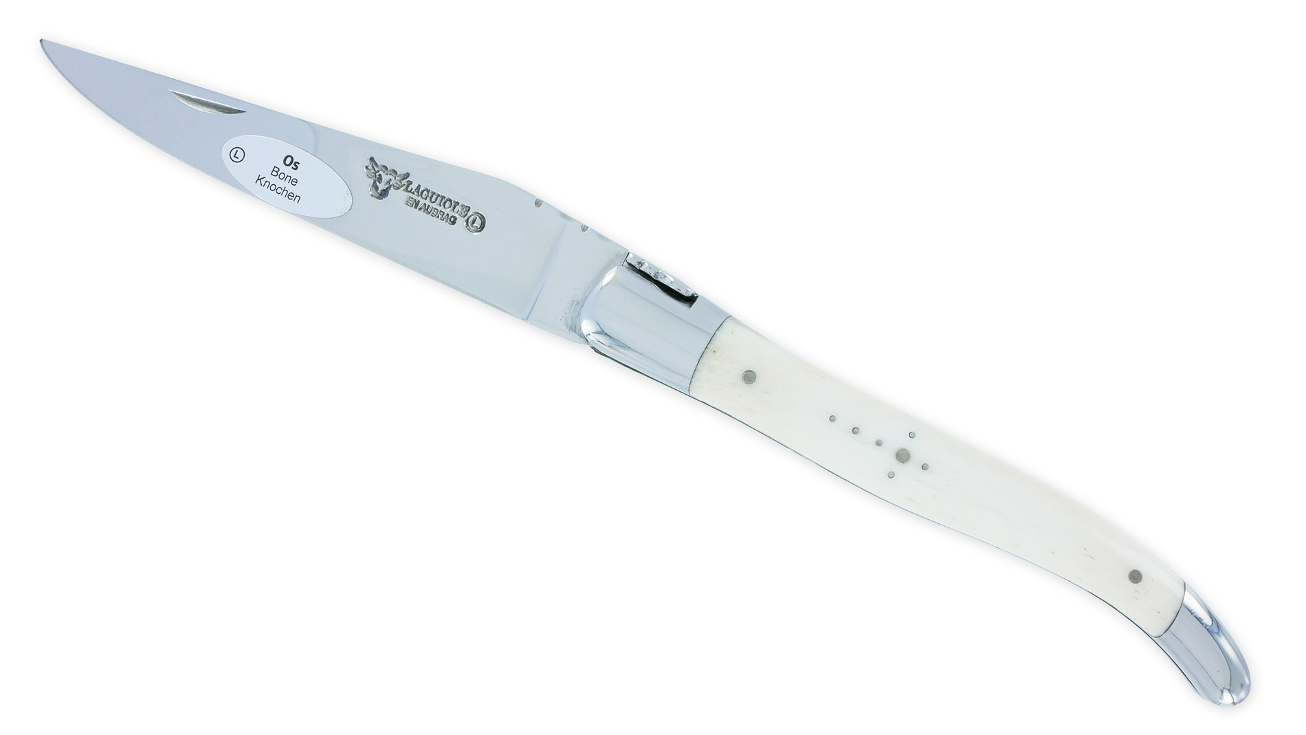 Laguiole Laguiole En Aubrac Knife 1 Piece 12cm Bone Handle 2 Shiny Stainless Steel Bolsters