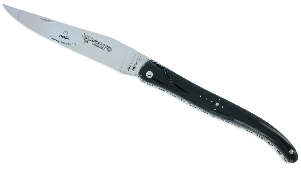 Laguiole Laguiole En Aubrac Knife 1 Piece 12cm Buffalo Handle Full Handle Shiny Finish Double Plates