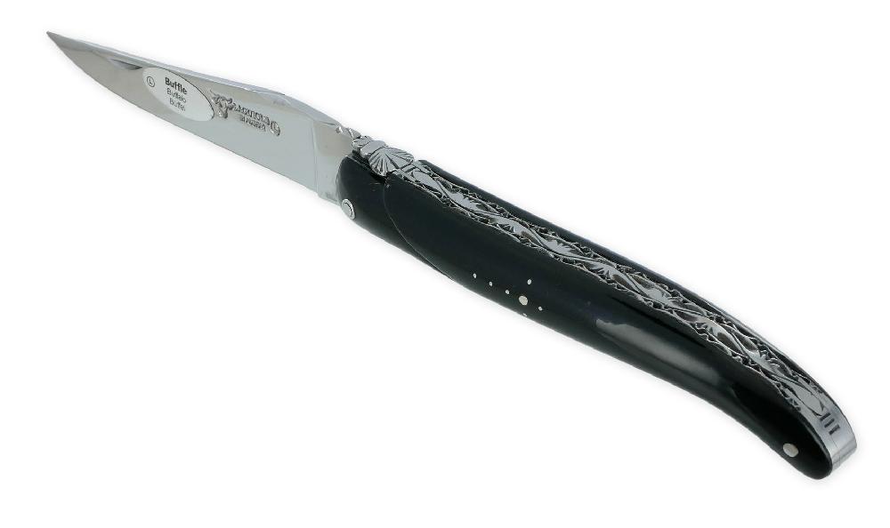 laguiole Laguiole en Aubrac Knife 1 piece 12cm Buffalo Handle Full Handle Shiny Finish Double Plates NUM1