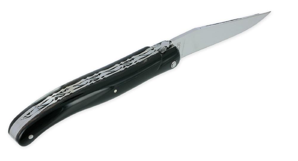 Laguiole Laguiole En Aubrac Knife 1 Piece 12cm Buffalo Handle Full Handle Shiny Finish Double Plates NUM3