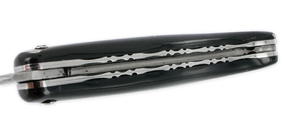 Laguiole Laguiole En Aubrac Knife 1 Piece 12cm Buffalo Handle Full Handle Shiny Finish Double Plates NUM3