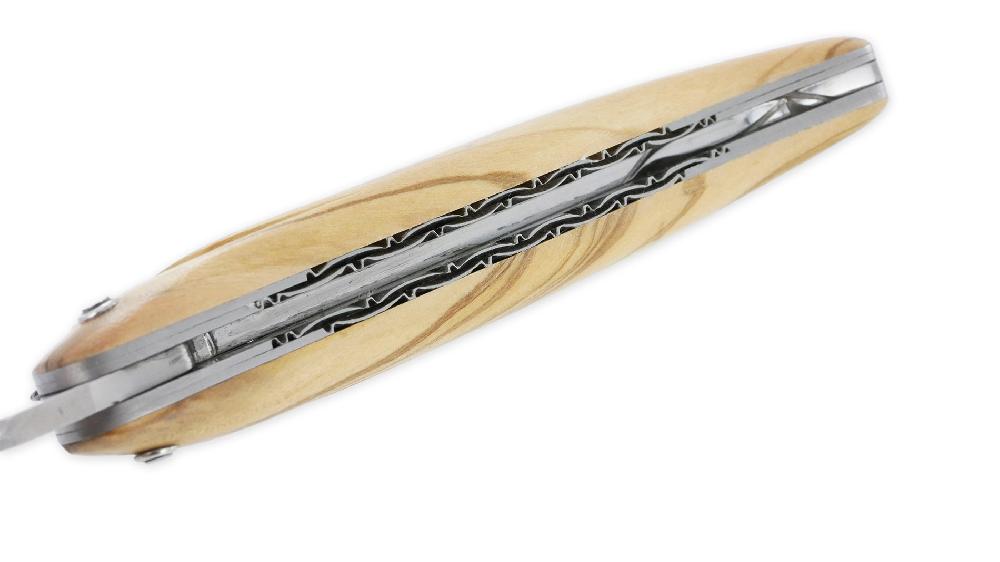 Laguiole Laguiole En Aubrac Knife 1 Piece 12cm Olivewood Handle Full Handle Brushed Finish Double Plates Num3