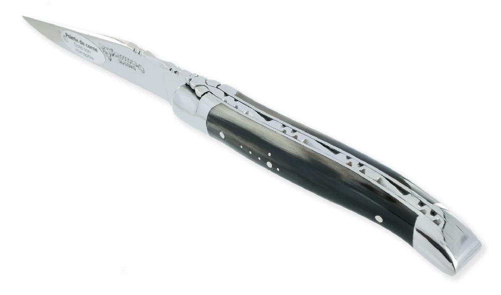 Laguiole Laguiole En Aubrac Knife 1 Pièce Horn Tip Handle 2 Bolsters Shiny Stainless Steel 10 Cm