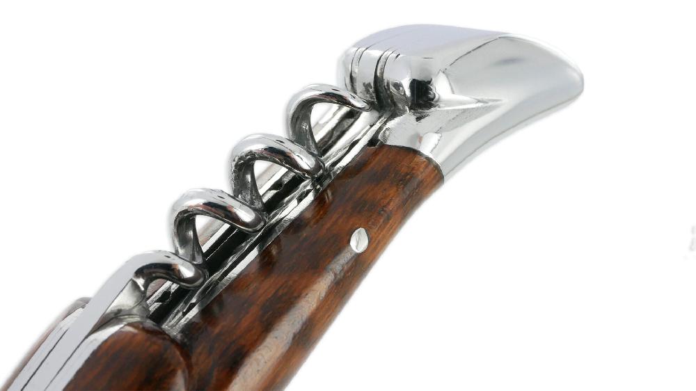 Laguiole Laguiole En Aubrac Knife 2 Pieces 12cm With Corkscrew Amourette Handle 2 Shiny Stainless Steel Bolsters Double Plates