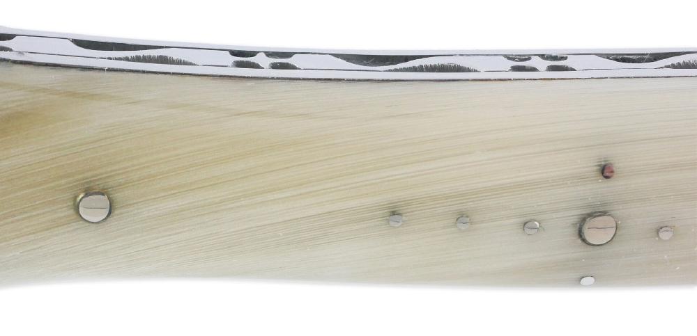 Laguiole Laguiole En Aubrac Knife Big Size 1 Piece 13 Cm Horn Tip 2 Bolsters Shiny Stainless Steel