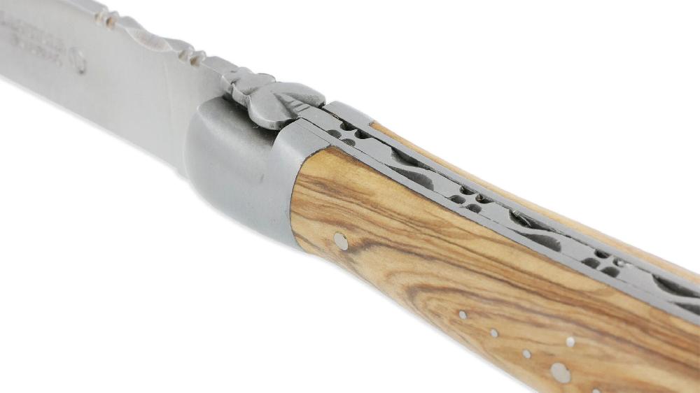 Laguiole Laguiole En Aubrac Knife Big Size 1 Piece 13 Cm Olivewood 2 Bolsters Brushed Stainless Steel