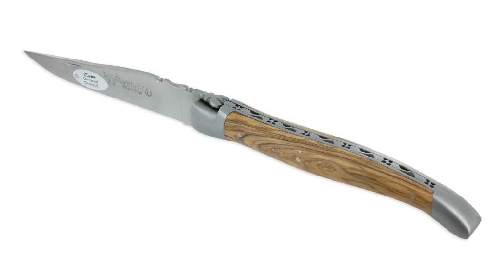 Laguiole Laguiole En Aubrac Knife Big Size 1 Piece 13 Cm Olivewood 2 Bolsters Brushed Stainless Steel