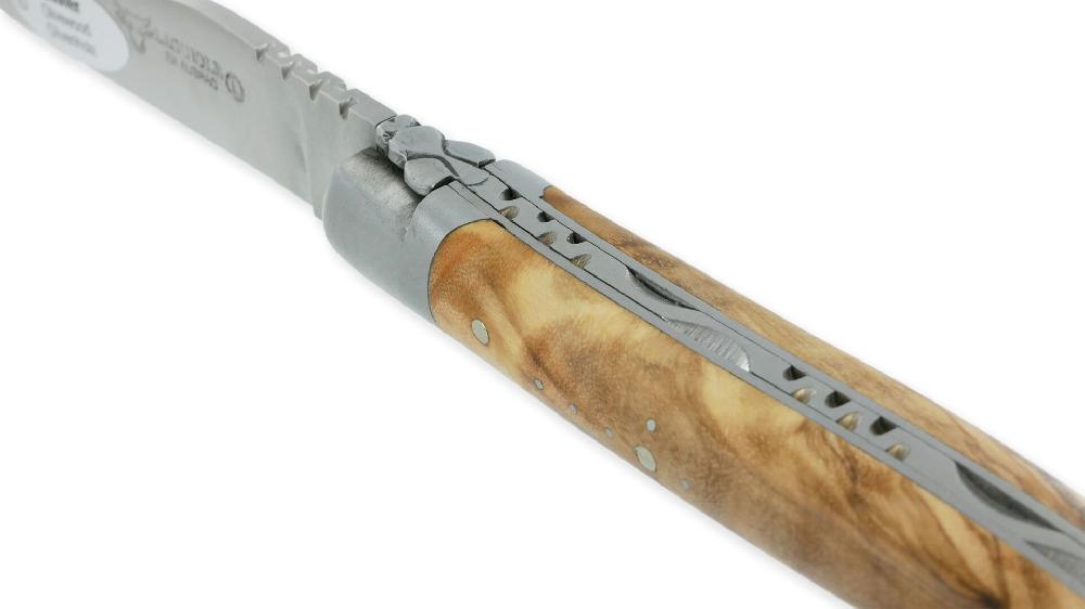 Laguiole Laguiole En Aubrac Knife1 Piece Olivewood 2 Brushed Stainless Steel Bolsters 10 Cm