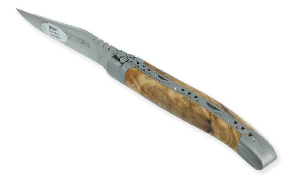 Laguiole Laguiole En Aubrac Knife1 Piece Olivewood 2 Brushed Stainless Steel Bolsters 10 Cm