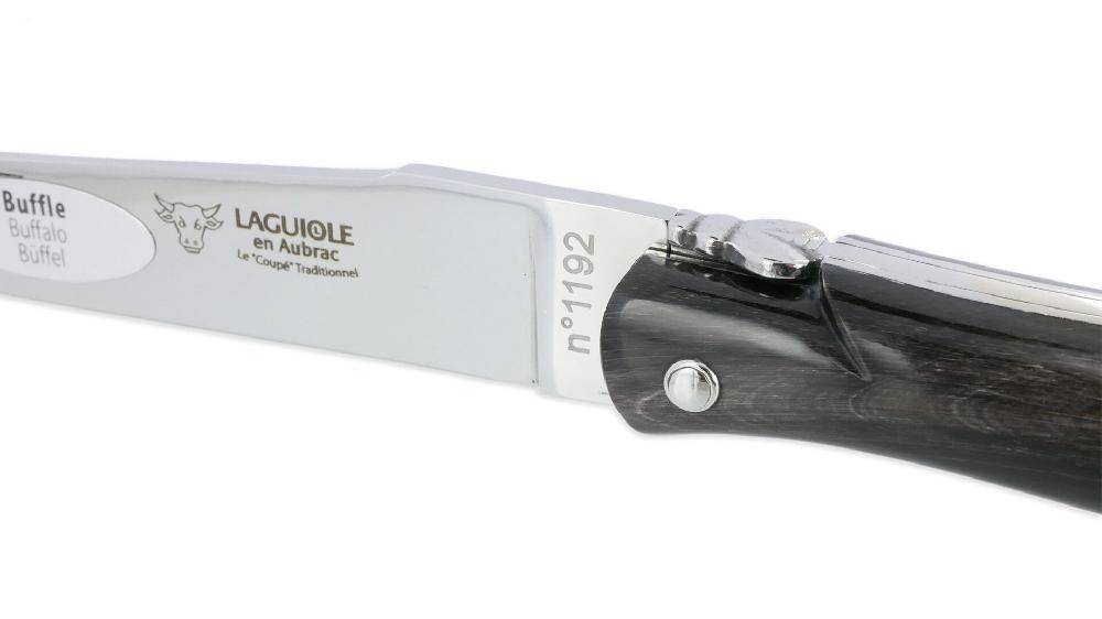 Laguiole Laguiole En Aubrac Le Coupé Buffalo Original Porsche Knife Full Handle 12 Cm Shiny Finish