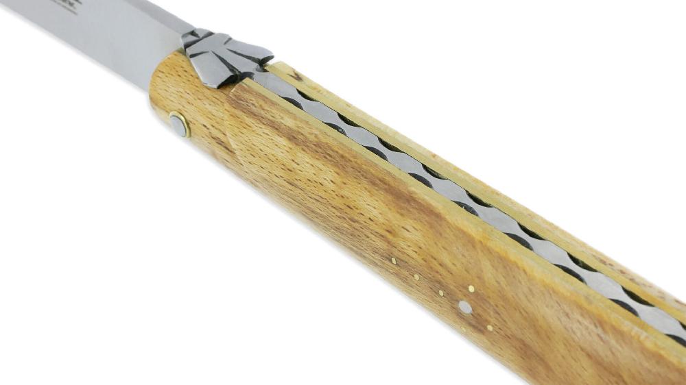 Laguiole Laguiole En Aubrac Straight Knife 1 Piece 13 Cm Aubrac Wood Full Handle Brushed Stainless Steel Blade