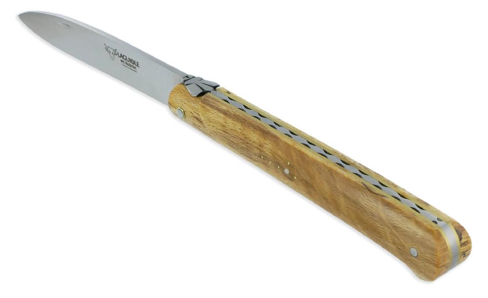 laguiole Laguiole en Aubrac Straight Knife 1 Piece 13 cm Aubrac Wood Full Handle Brushed Stainless Steel Blade