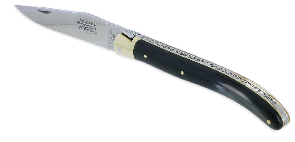 Laguiole Laguiole Yesterday Knife Buffalo Horn Handle 1 Piece 12cm 1 Shiny Brassbolster