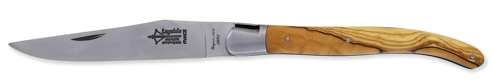 laguiole Laguiole Yesterday KnifeOliveWood Handle 1 Piece 12cm 1 Brushed Stainless Steel Bolster