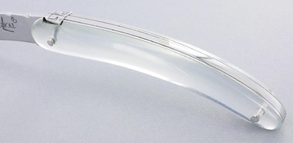 Laguiole Pocket Knife Forge De Laguiole COURREGES For Woman Full Acrylic Mirror Handle 1 Piece Shiny Finish 9 Cm