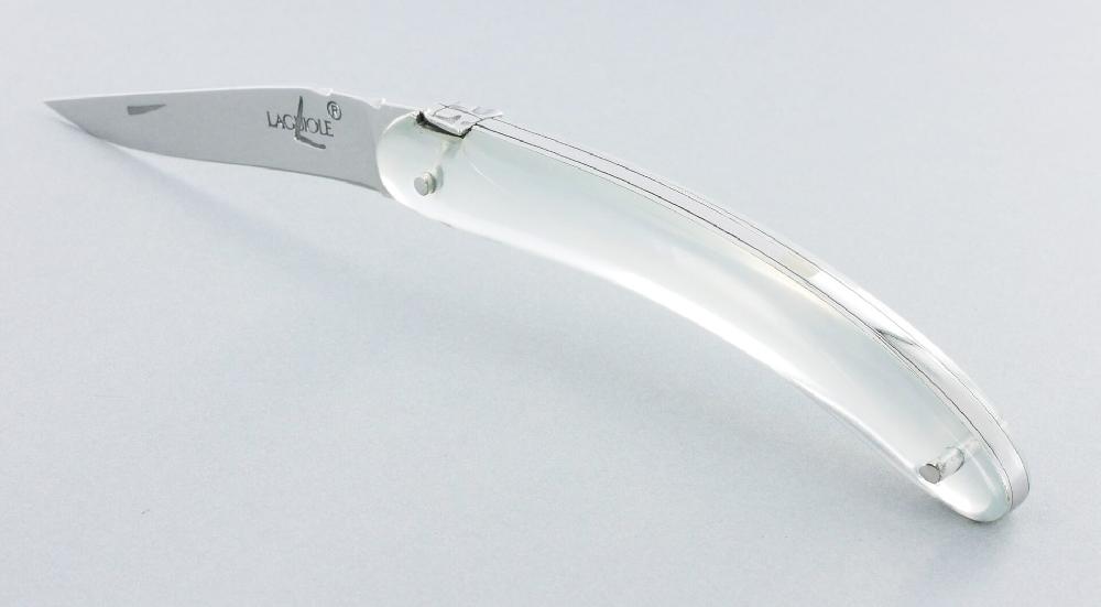 laguiole Pocket Knife Forge de Laguiole COURREGES for Woman Full Acrylic Mirror Handle 1 Piece Shiny Finish 9 cm