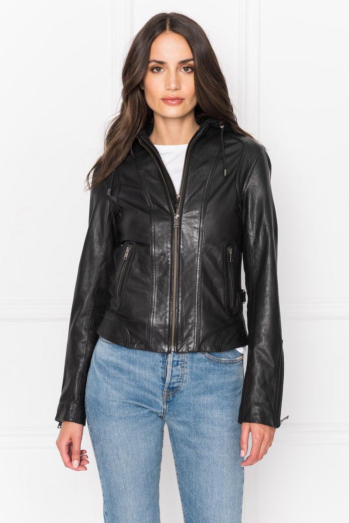 Lamarque ARLETTE | Veste Moto En Cuir Convertible Noir