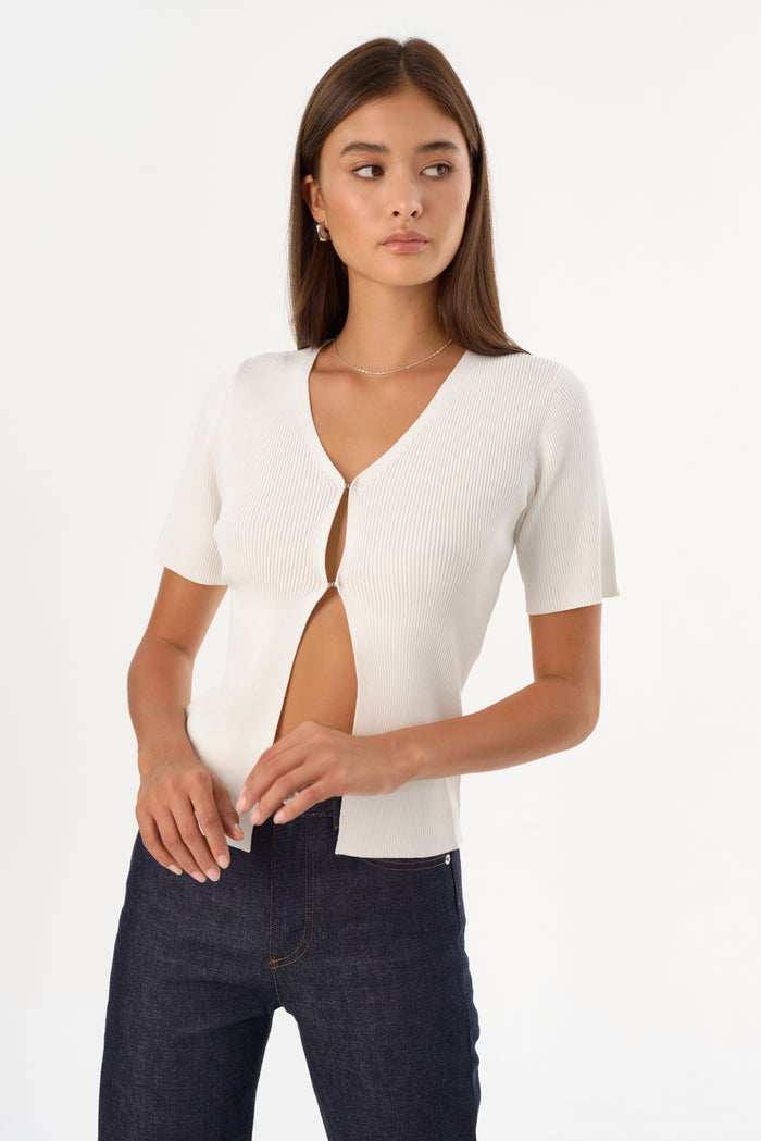 Lamarque AURELIE | Haut à manches courtes en tricot côtelé