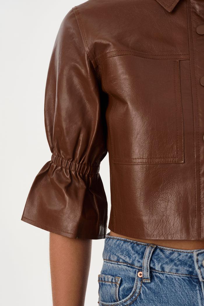 Lamarque CAROLINA | Veste En Cuir à Manches à Volants
