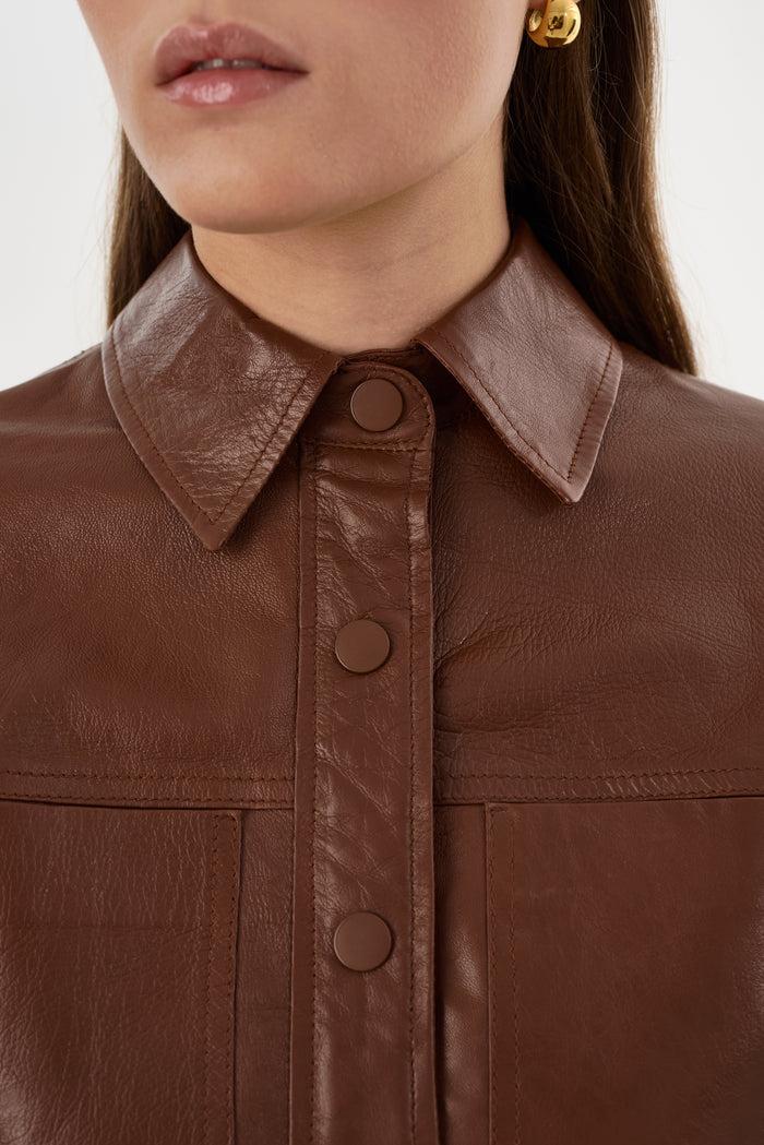Lamarque CAROLINA | Veste En Cuir à Manches à Volants