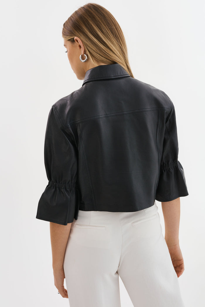 Lamarque CAROLINA | Veste En Cuir à Manches à Volants