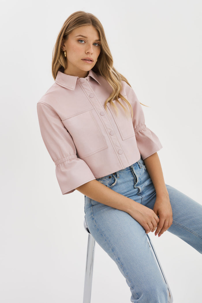 Lamarque CAROLINA | Veste en cuir à manches à volants