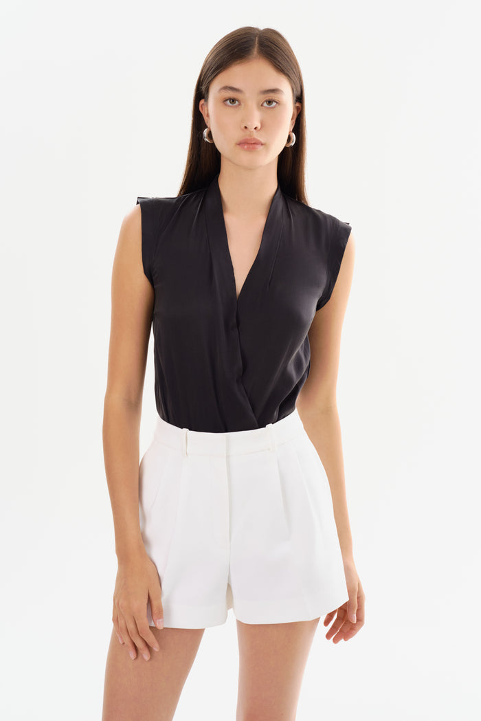 Lamarque CINTA | Justaucorps noir en soie sans manches