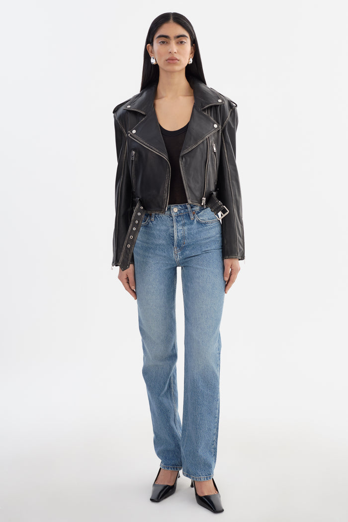 Lamarque FORD Veste Moto En Cuir D'inspiration Vintage