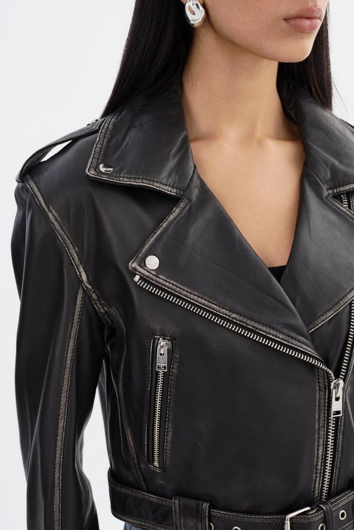 Lamarque FORD Veste Moto En Cuir D'inspiration Vintage