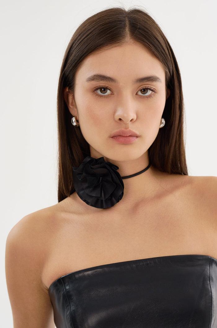 Lamarque GEMMA | Collier Ras Du Cou En Cuir à Rosette