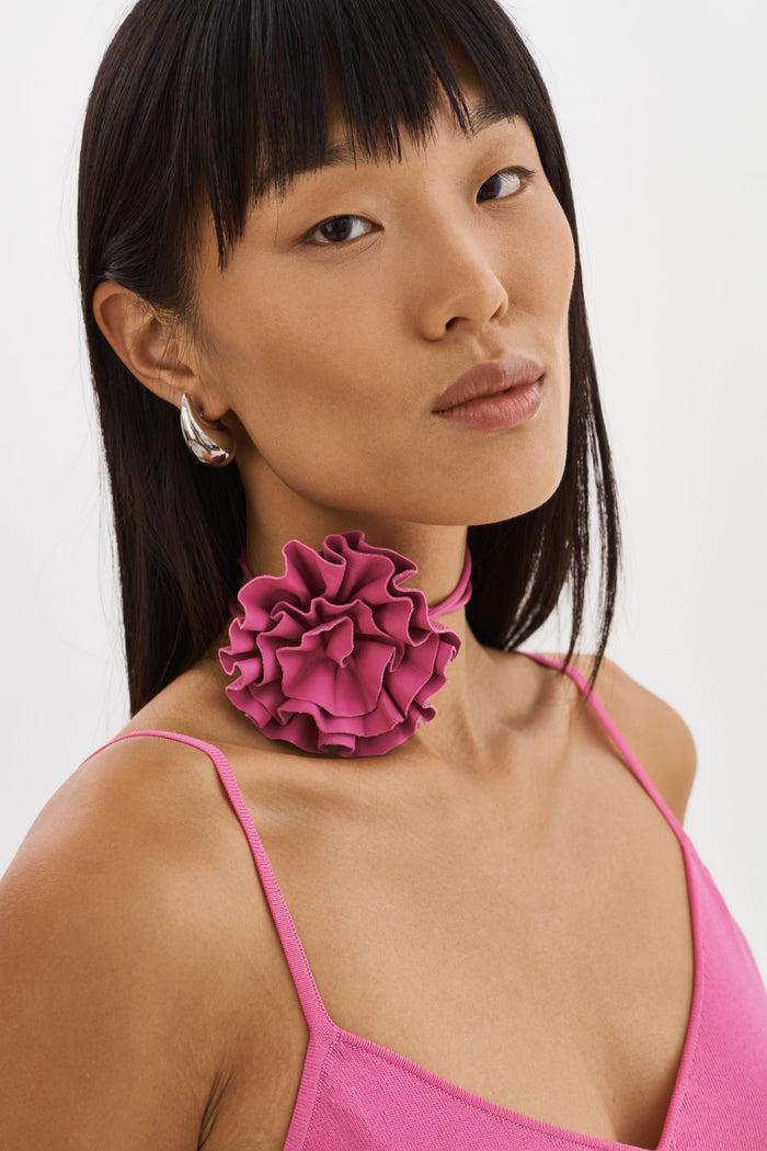 Lamarque GEMMA | Collier ras du cou en cuir à rosette