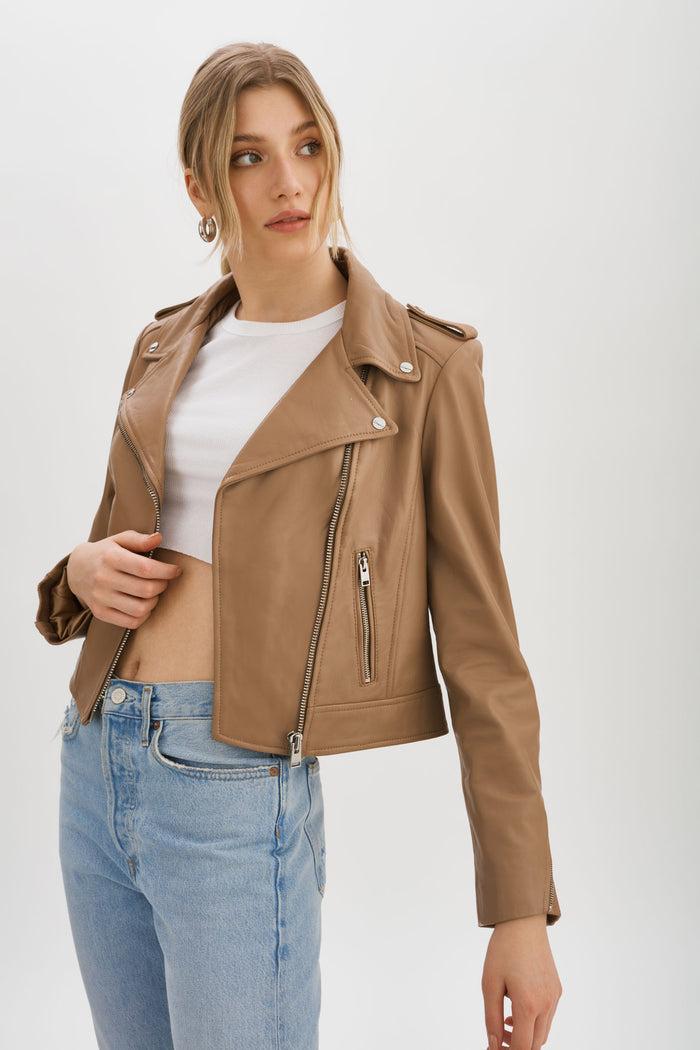 Lamarque HOLY | Veste Moto En Cuir Avec Capuchon Amovible