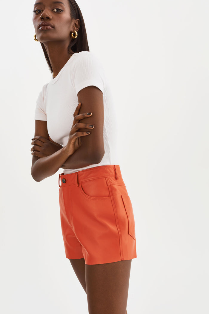 Lamarque ANIKA | Short à Taille Haute En Cuir