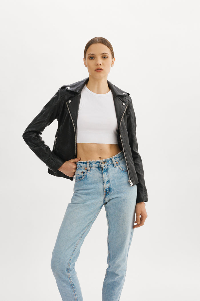 Lamarque ANNA | Veste Moto En Cuir Convertible Noir