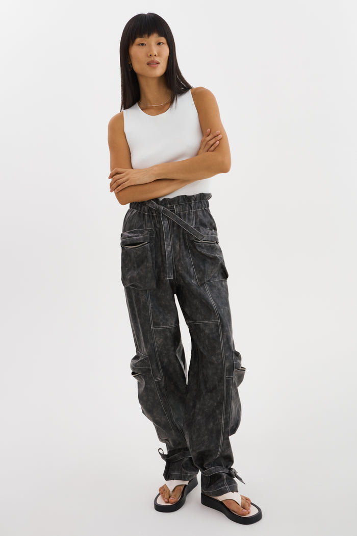 Lamarque BRAXTON | Pantalon cargo en simili cuir