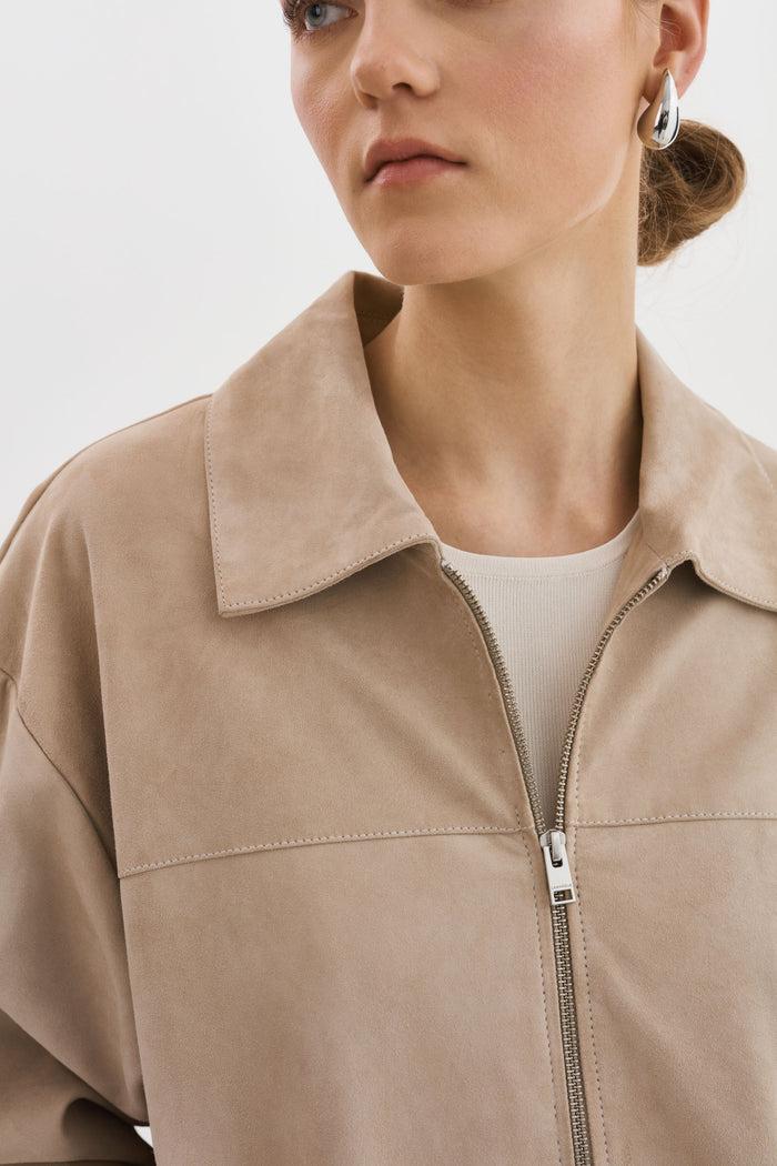 Lamarque CADEN | Blouson Bombardier Oversize En Daim