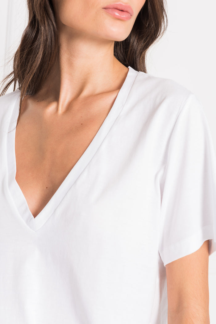 Lamarque CECILIA T-shirt Décolleté Plongeant Blanc