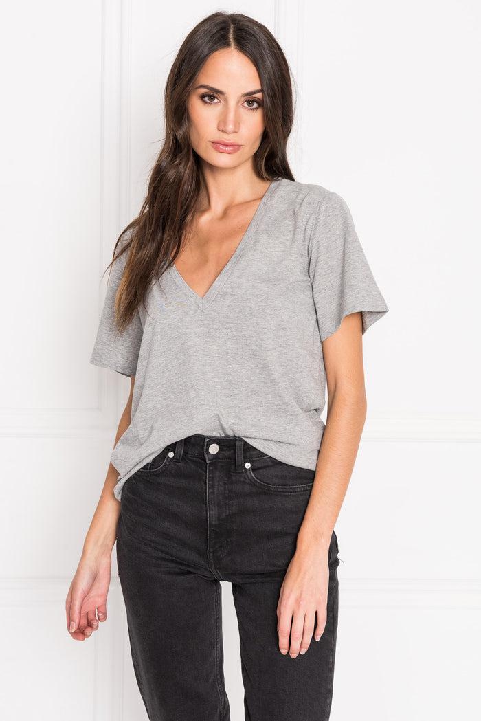 Lamarque CECILIA T-shirt Décolleté Plongeant Gris