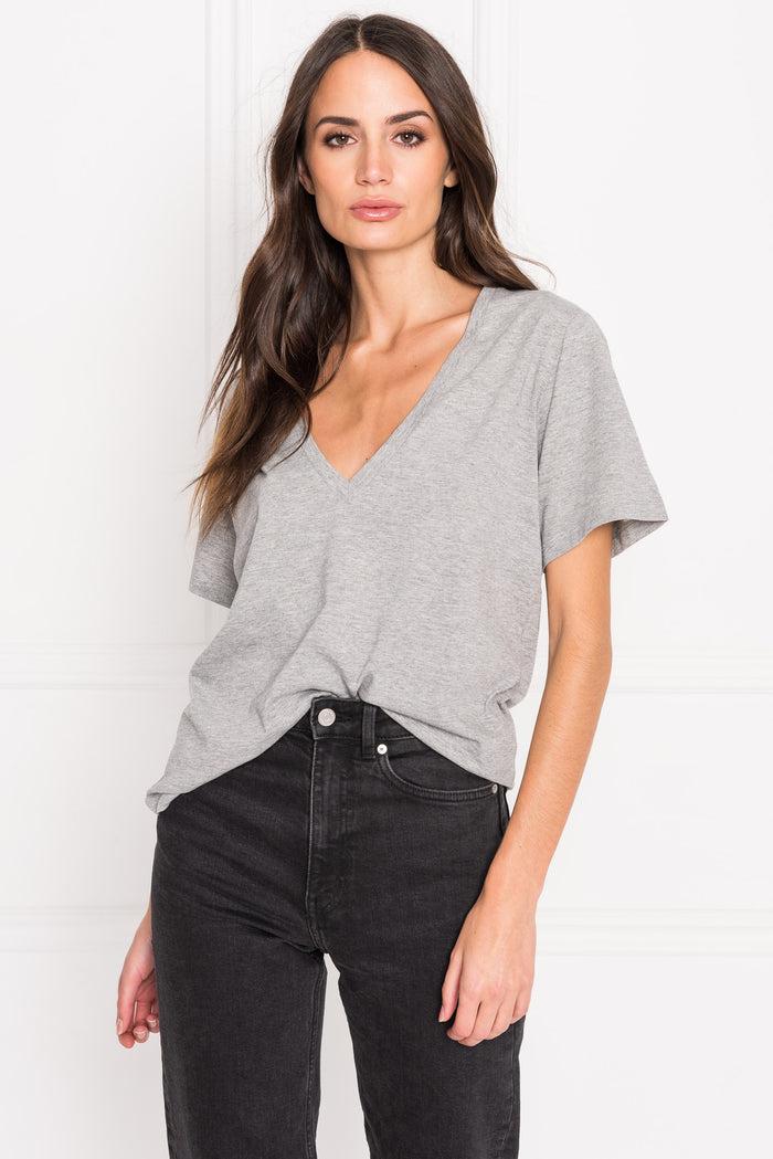 Lamarque CECILIA T-shirt décolleté plongeant gris
