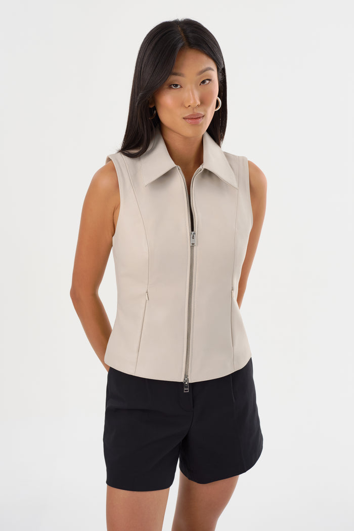 Lamarque CHARLIE | Gilet Minimaliste En Cuir