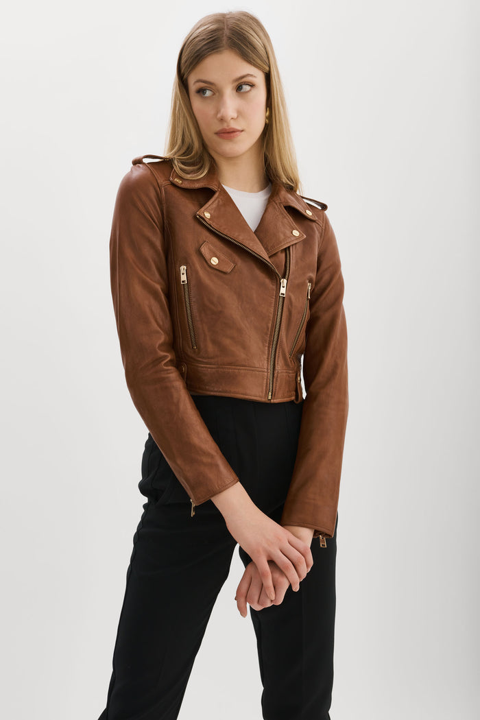 Lamarque CIARA OR | Veste Motard Courte En Cuir