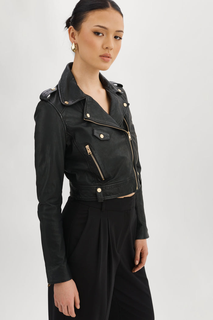 Lamarque CIARA OR | Veste Motard Courte En Cuir